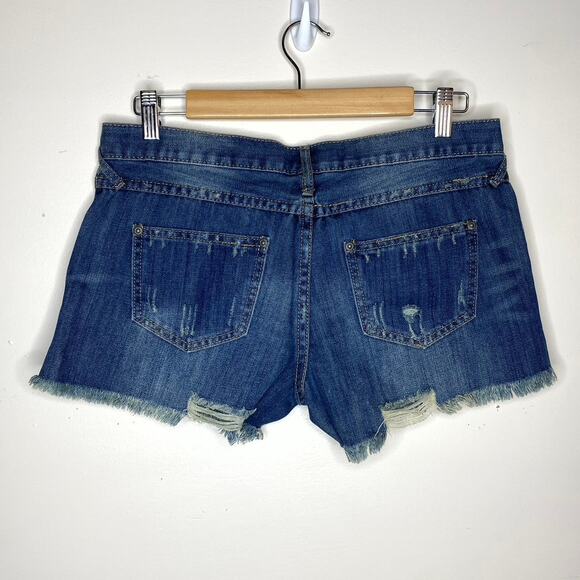 Revolt Daisy Duke Denim Shorts Cut Offs Distressed Size 9 - Picture 5 of 6